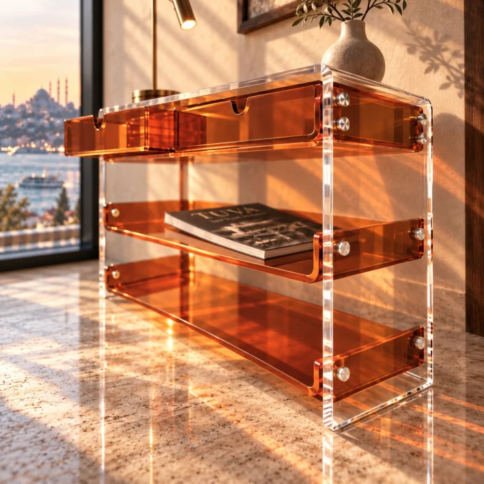 Amber Monarch Consult Acrylic Console Table - 9