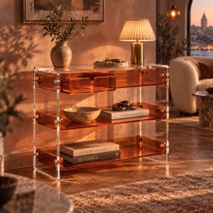 Amber Monarch Consult Acrylic Console Table - 15