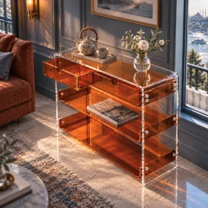 Amber Monarch Consult Acrylic Console Table - 16