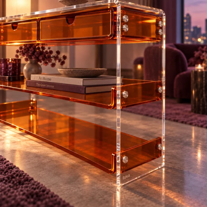 Amber Monarch Consult Acrylic Console Table - 18
