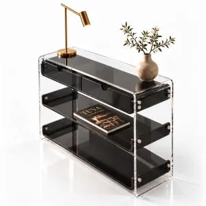 Monarch Consult Two-Shelf Two-Drawer Acrylic Console Table - 1