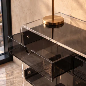 Monarch Consult Two-Shelf Two-Drawer Acrylic Console Table - 6