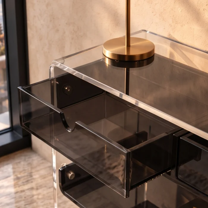 Monarch Consult Two-Shelf Two-Drawer Acrylic Console Table - 6