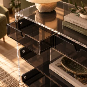 Monarch Consult Two-Shelf Two-Drawer Acrylic Console Table - 10