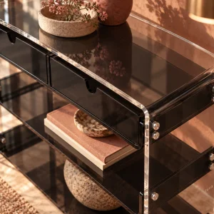 Monarch Consult Two-Shelf Two-Drawer Acrylic Console Table - 12