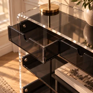 Monarch Consult Two-Shelf Two-Drawer Acrylic Console Table - 18