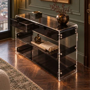 Monarch Consult Two-Shelf Two-Drawer Acrylic Console Table - 21
