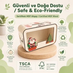 Christmas Savings Yeni Yıl Temalı Ahşap Çocuk Kumbarası - 3