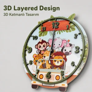 Safari Dreams Ahşap Duvar Saati - 3