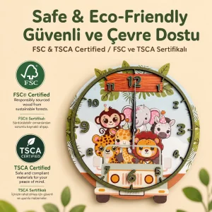 Safari Dreams Ahşap Duvar Saati - 6
