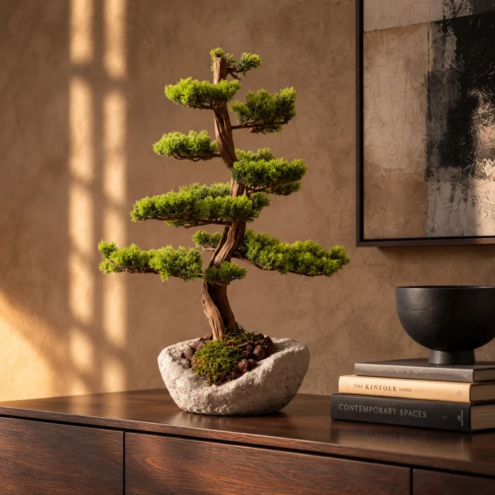 Arbor Stone El Yapımı Beton Saksı Bonsai Dekoratif Obje - 3