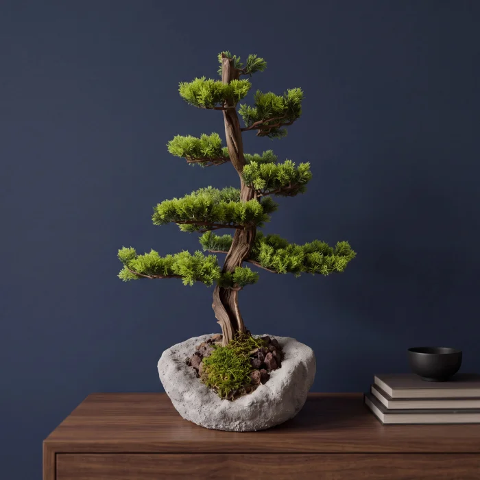 Arbor Stone El Yapımı Beton Saksı Bonsai Dekoratif Obje - 2