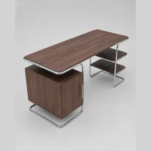 Thonet Walnut Chrome Desk - 2