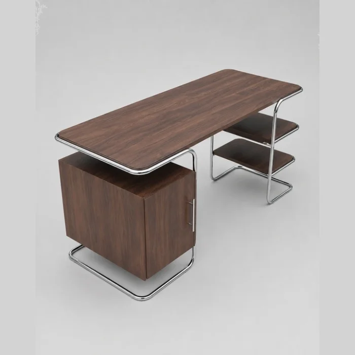 Thonet Walnut Chrome Desk - 2