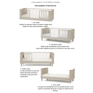 Dönüştürülebilir Bej Montessori Yatak - 8