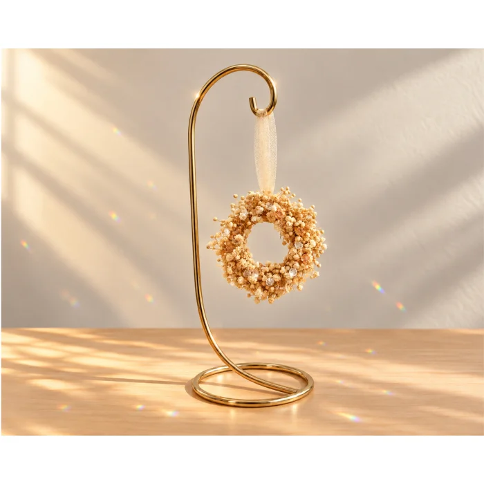 Kristalli Mini Gipsofilya Ornament Çelenk Seti - 6