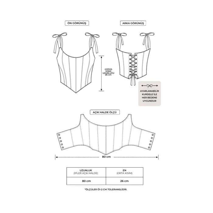 Faux Leather Brown Bustier - 4
