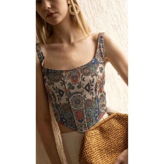 Mosaic Patterned Bustier - 3