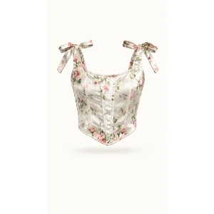 Floral Print Gobelin Corset Top - 1