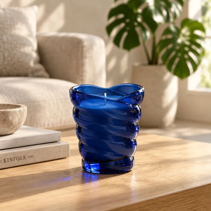 Custom Designed Candle Set, Navy Blue - 2