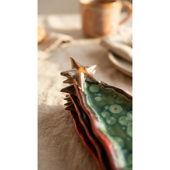 Forest Handmade Stoneware Serving Plate - Tree Inspired Design - 3