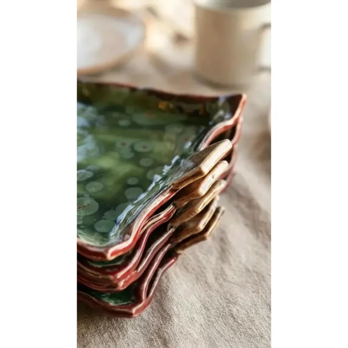 Forest Handmade Stoneware Serving Plate - Tree Inspired Design - 4