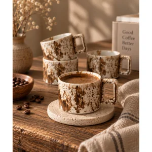 Terra Moka Handmade Stoneware Ceramic Coffee Cup 150 ml - 3