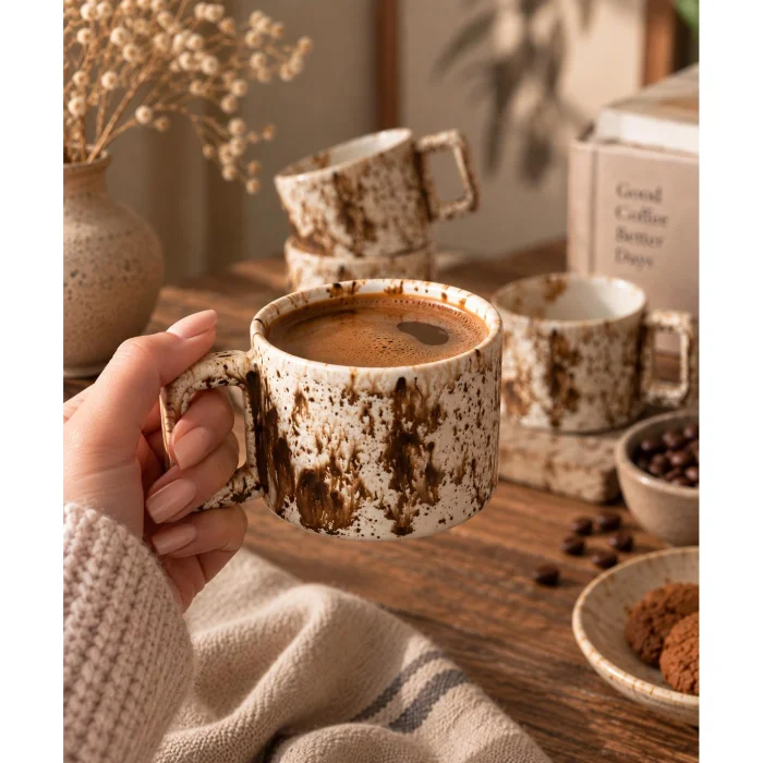 Terra Moka Handmade Stoneware Ceramic Coffee Cup 150 ml - 5