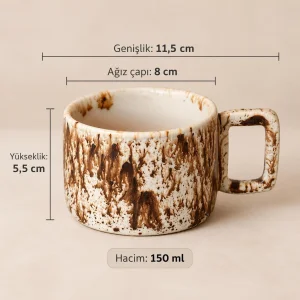 Terra Moka Handmade Stoneware Ceramic Coffee Cup 150 ml - 6