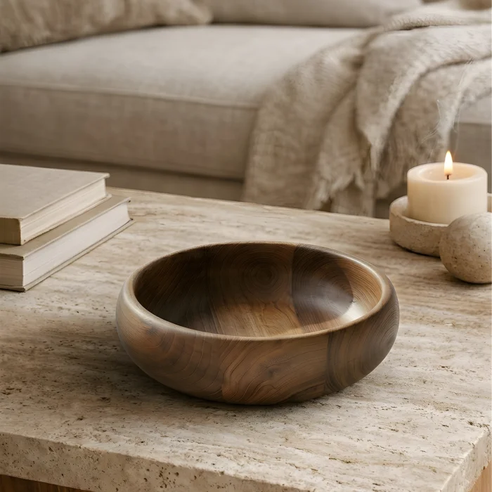 Koza No:3 Solid Wood Decorative Bowl - 2