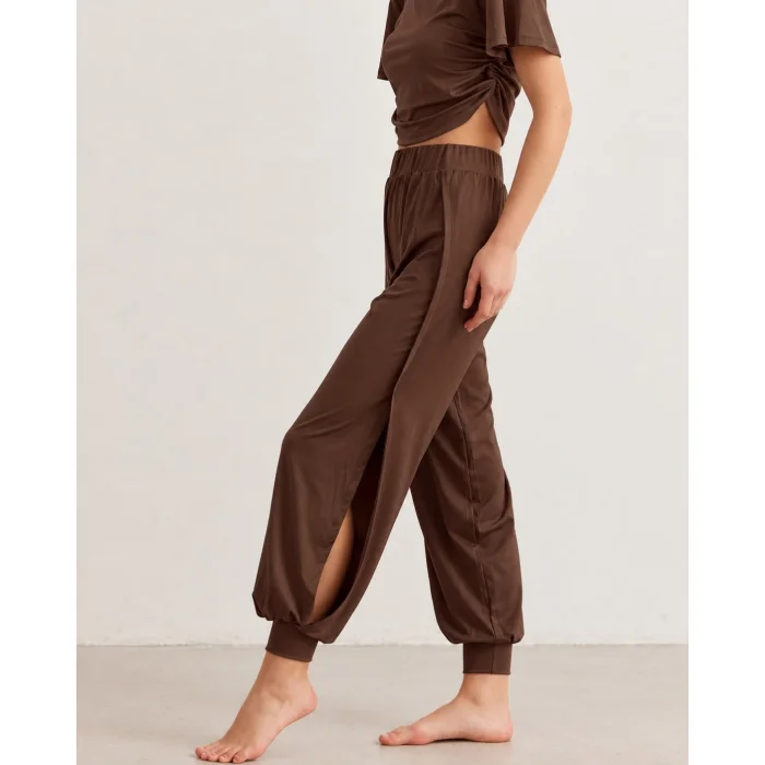 Yoga Pantolon ve Ludam Bluz Seti Kahverengi - 5