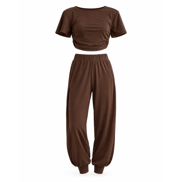 Yoga Pantolon ve Ludam Bluz Seti Kahverengi - 2