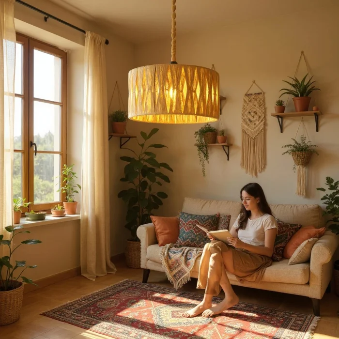 Jute Rope Pendant Lamp - 4