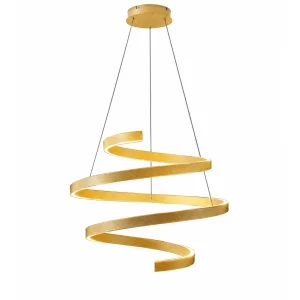 Gold Spiral LED Pendant Chandelier - 1