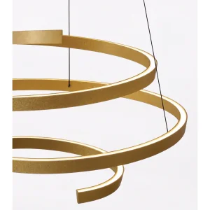 Gold Spiral LED Pendant Chandelier - 3