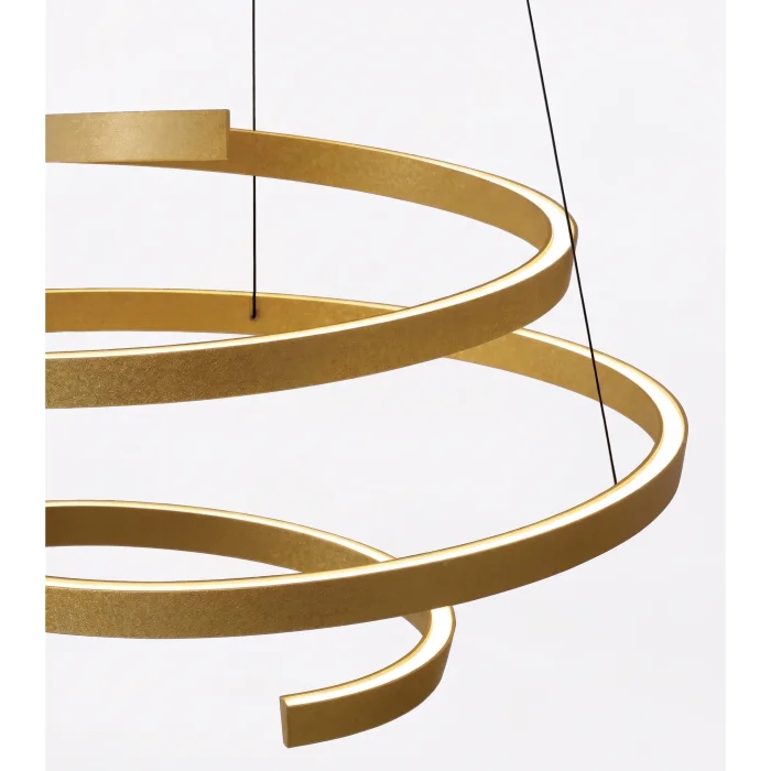 Gold Spiral LED Pendant Chandelier - 3