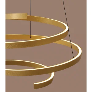 Gold Spiral LED Pendant Chandelier - 4