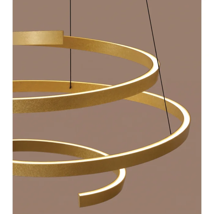 Gold Spiral LED Pendant Chandelier - 4