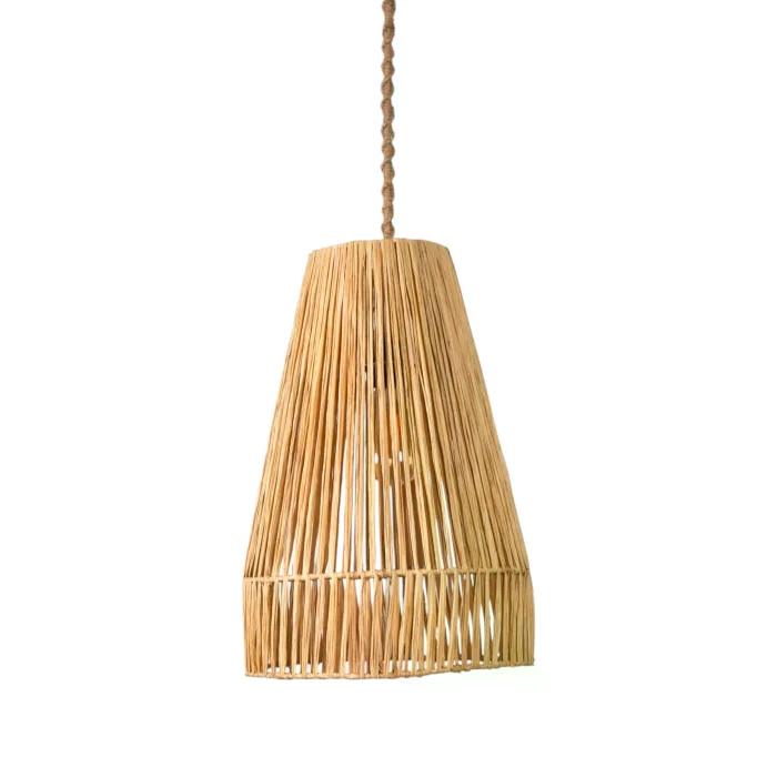 Natural Raffia Wrapped Pendant Lamp - 2