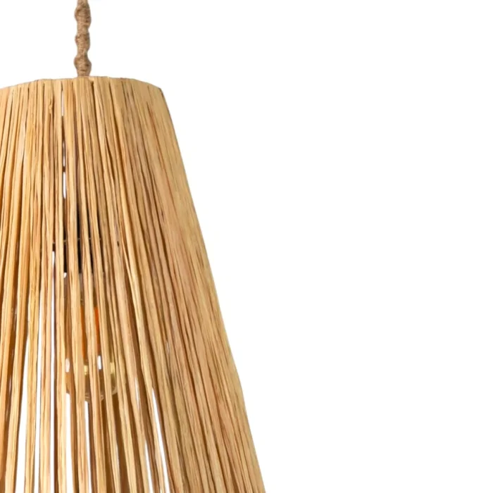 Natural Raffia Wrapped Pendant Lamp - 6