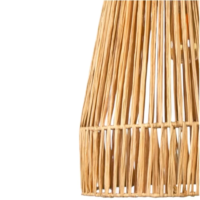 Natural Raffia Wrapped Pendant Lamp - 7