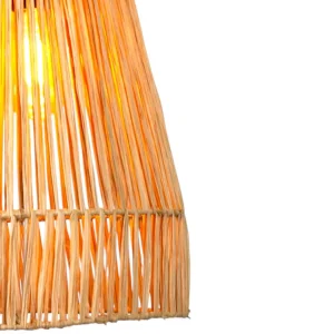 Natural Raffia Wrapped Pendant Lamp - 5