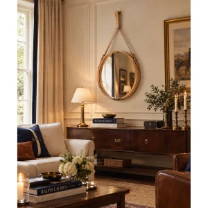 Adnet Leather Mirror - 4