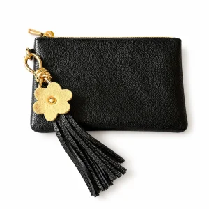 Black Blossom Black Genuine Leather Clutch Bag - 1