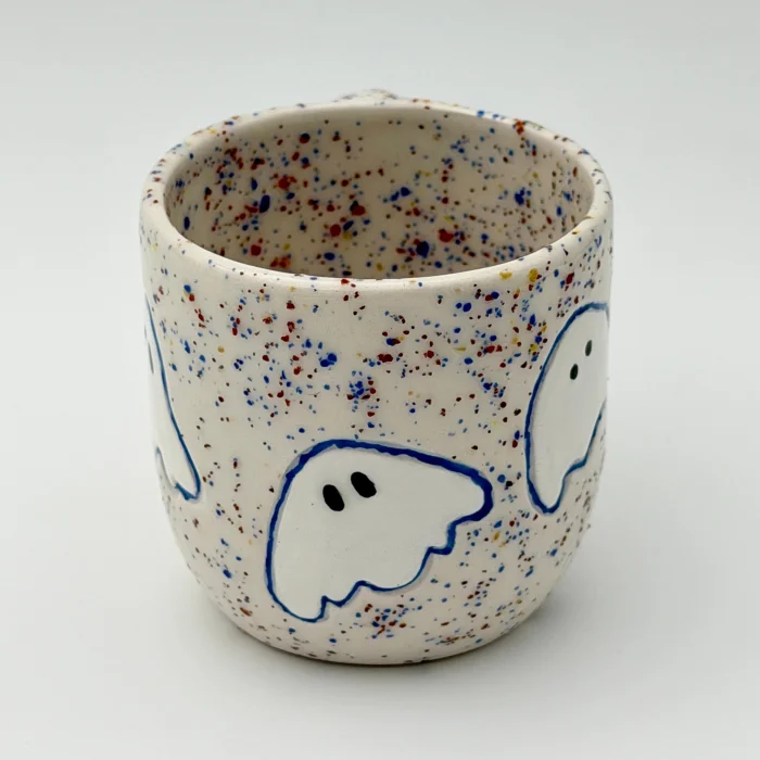 Confetti Ghosts Handmade Ceramic Mug - 3