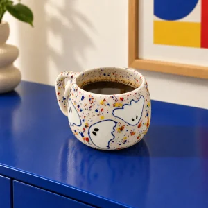 Handmade Ceramic Confetti Ghosts Mug - 5