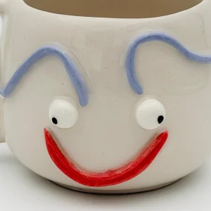Handmade Relief Face Ceramic Mug - 4