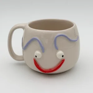 Handmade Relief Face Ceramic Mug - 1