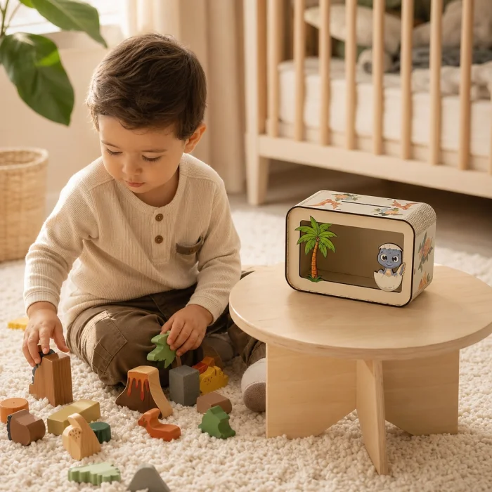 Dino Dreams Dinozor Temalı Ahşap Çocuk Kumbarası - 2