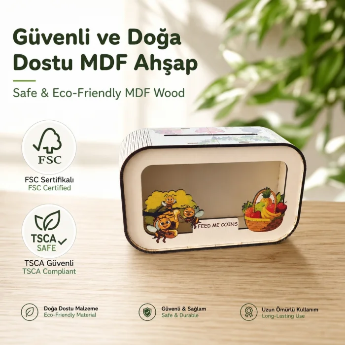 Forest Dreams Ahşap Çocuk Kumbarası - 5